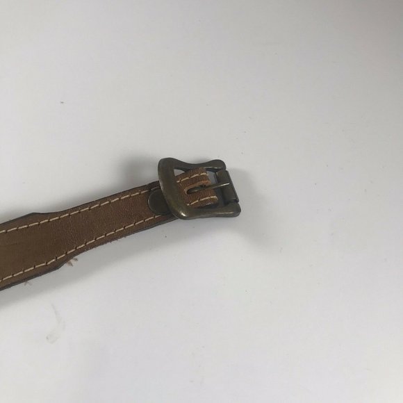 VTG Levis Brown Leather Skinny Belt Ladies Size Small Levi Strauss Nameplate USA - Picture 6 of 8